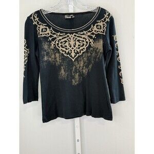 Sugar Vanilla Los Angeles Beloved Burnout Top PM Rhinestone Gothic Y2K USA